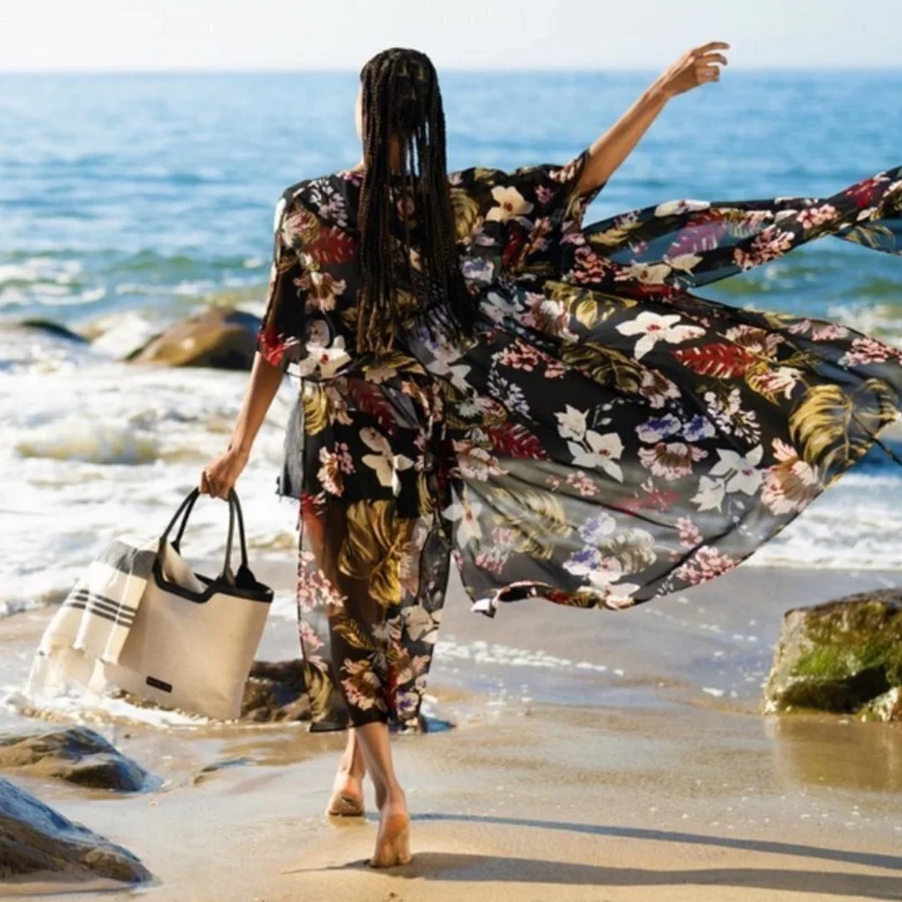 Walter Baker Tulum Caftan in Tropical Print NWT